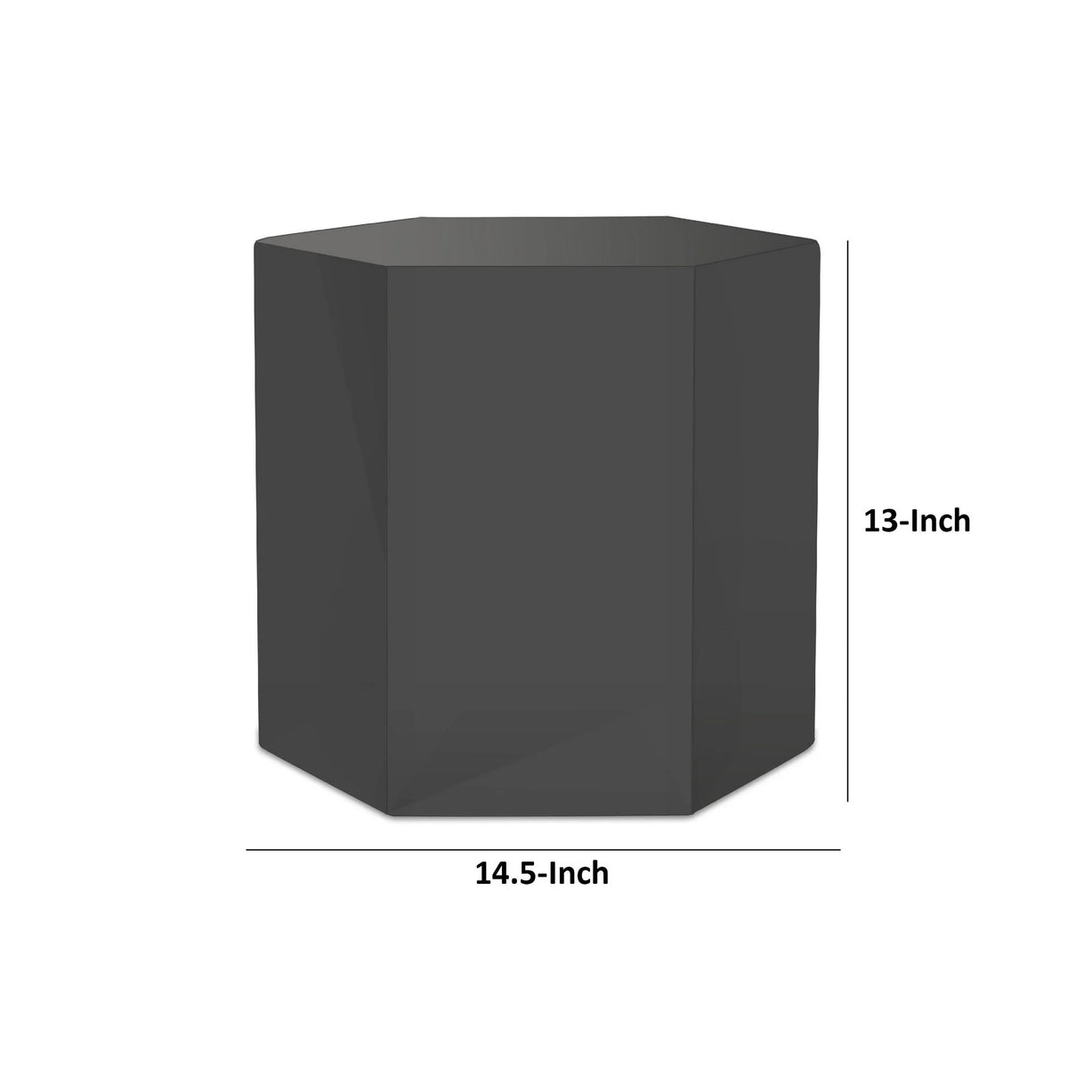 13 Inch Hexagonal Gray Side End Table C807