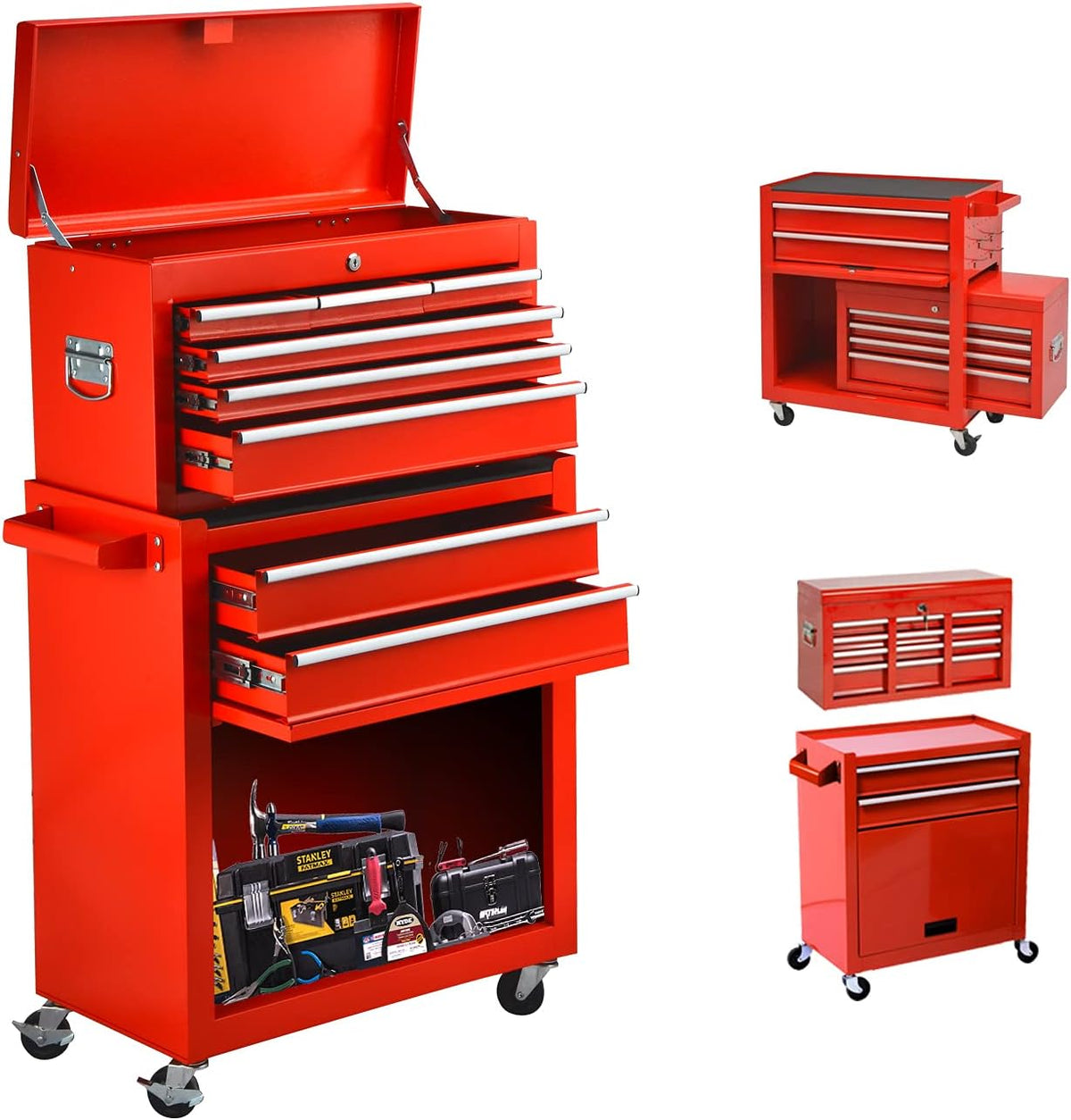 8-Drawer Rolling Tool Chest with Wheels and Drawers Z995