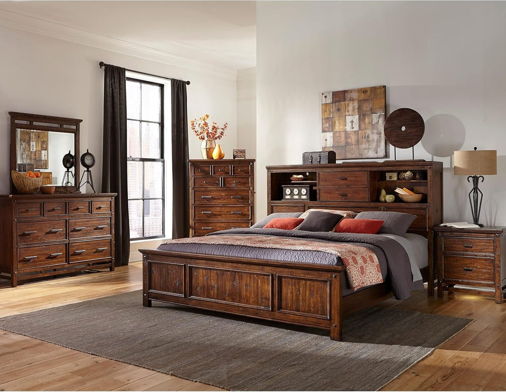 Rustic Acacia 1-Door 1-Drawer Nightstand Z1213