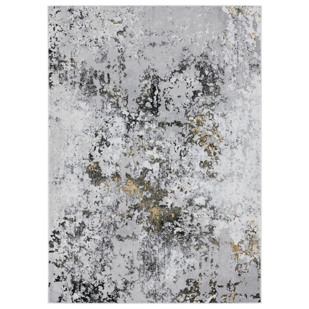 Modern Abstract Design Anthracite 2x3 Area Rug E70487