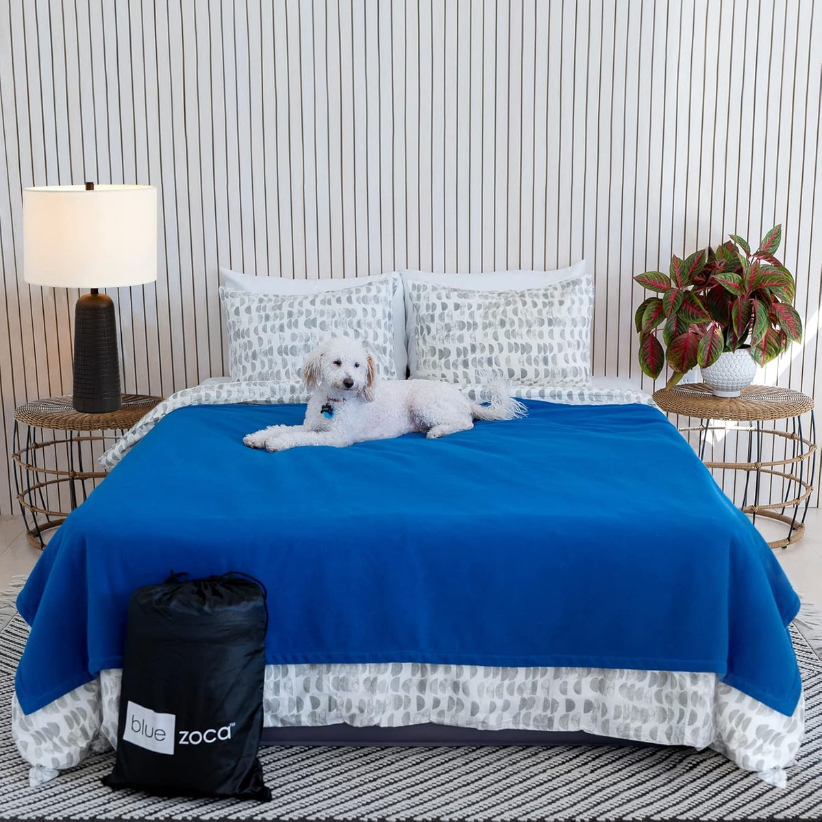 Gray 3 Layer Reversible Pet Proof Throw Blanket A6624