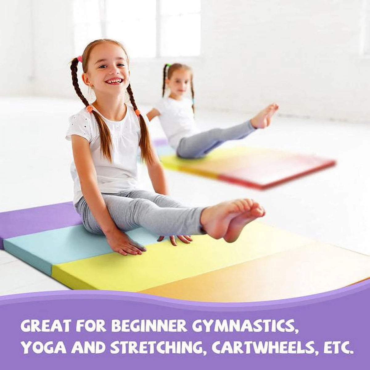 3' x 6' Kids Gymnastics Mat with Carrying Handles X75016