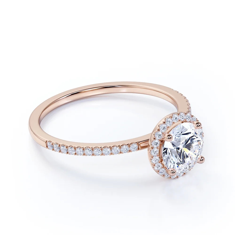 18K Rose Gold Plated Moissanite Engagement Ring U4074