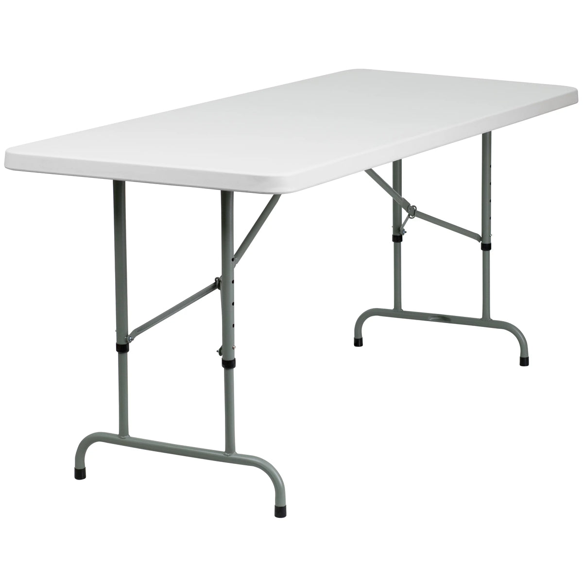 Height Adjustable Granite White Plastic Folding Table W420764