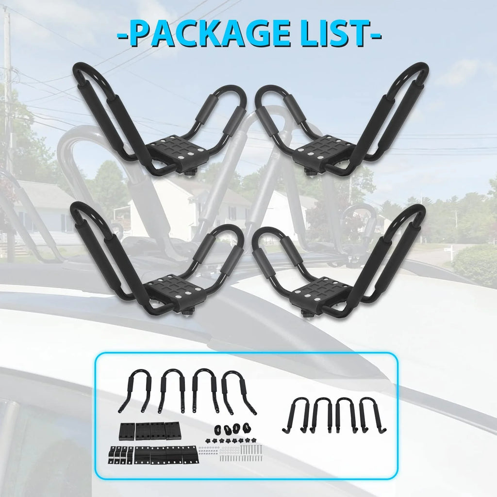 2 Pairs Universal Kayak Roof Rack Carrier W456517