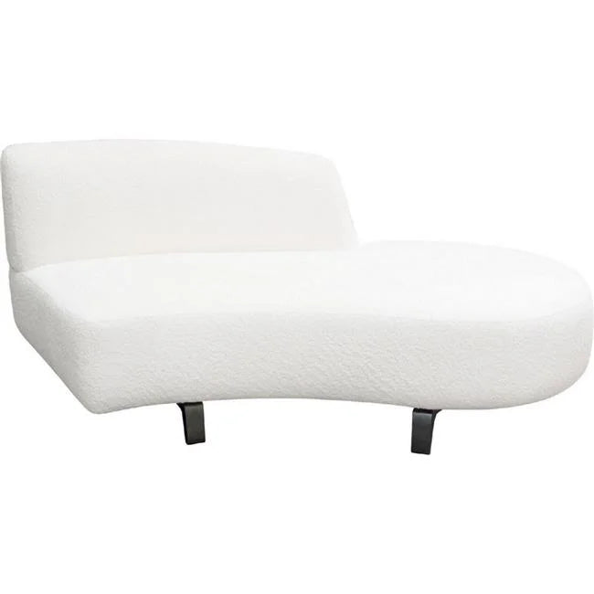 White Faux Sheepskin Armless Chaise Lounger J54388