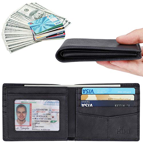 Genuine Leather Bifold Wallet with 2 ID Window F567