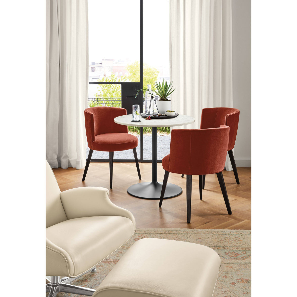 Modern Aria Round Table 27 Diameter in Grey B4666