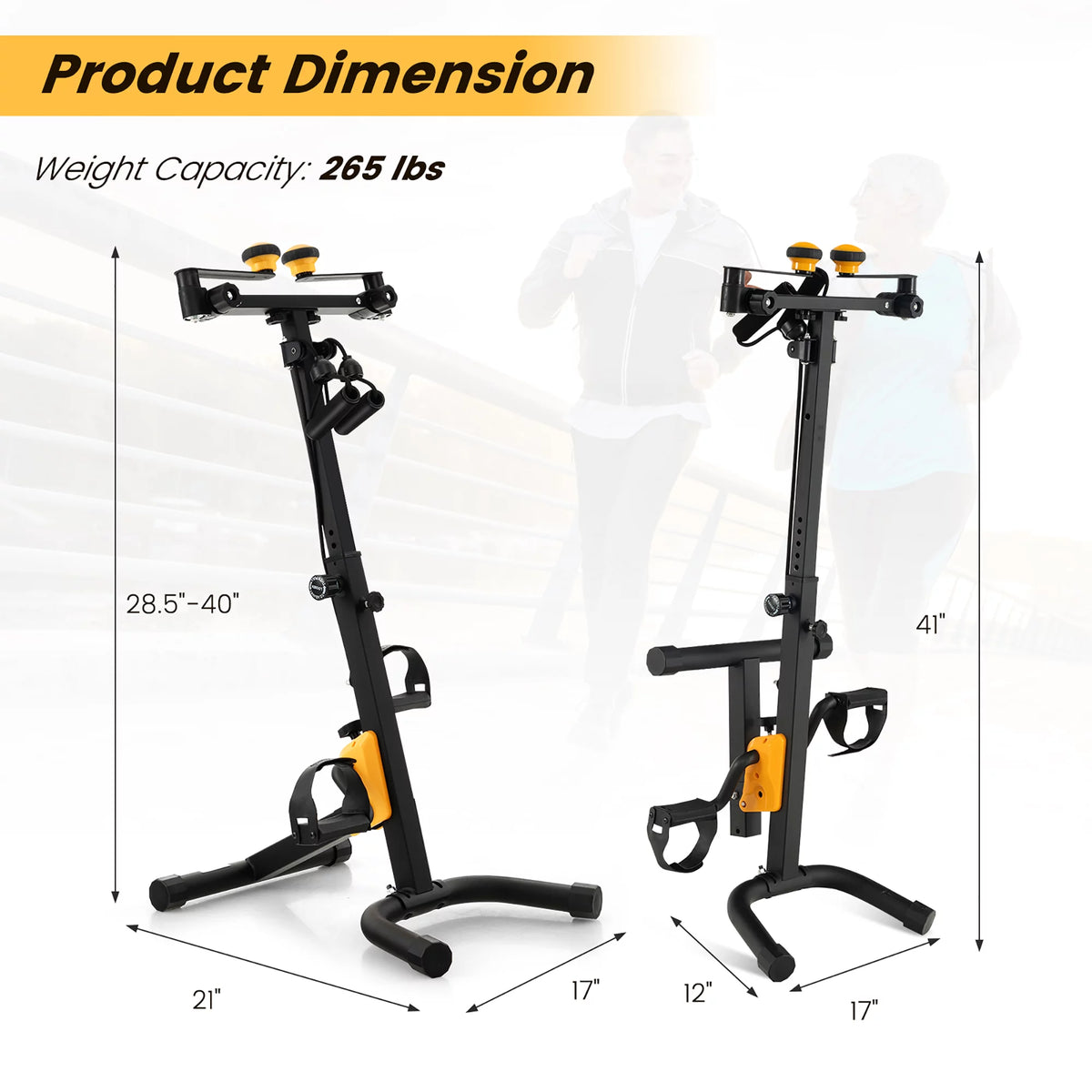 Folding Pedal Exercise Bike with Adjustable Resistance U859119