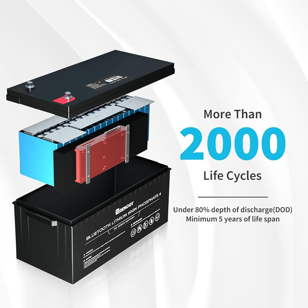12V 200Ah LiFePO4 Deep Cycle Lithium Battery with Bluetooth M22487