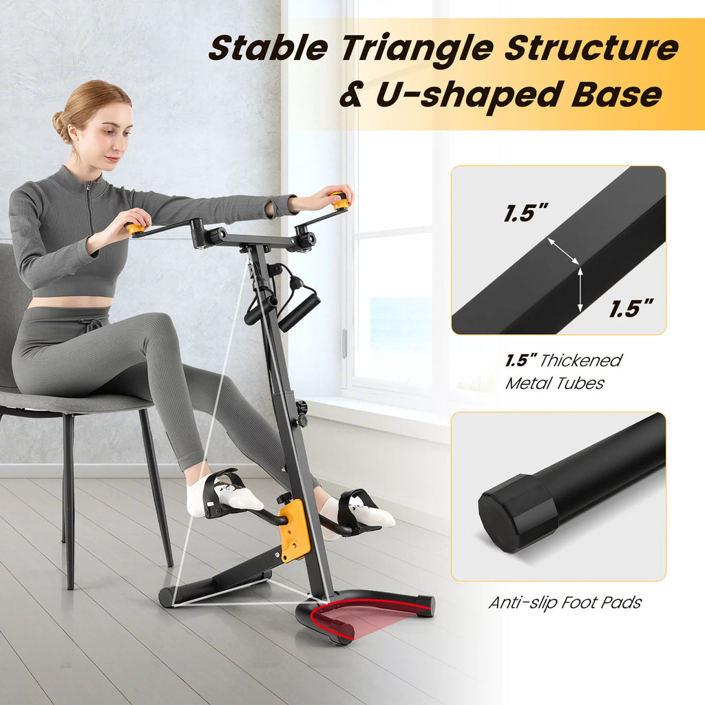 Folding Pedal Exercise Bike with Adjustable Resistance U859119