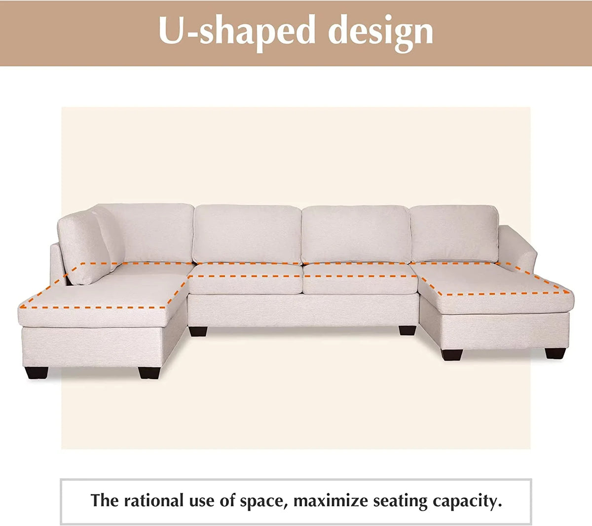 U Shaped Sectional Sofa T2326