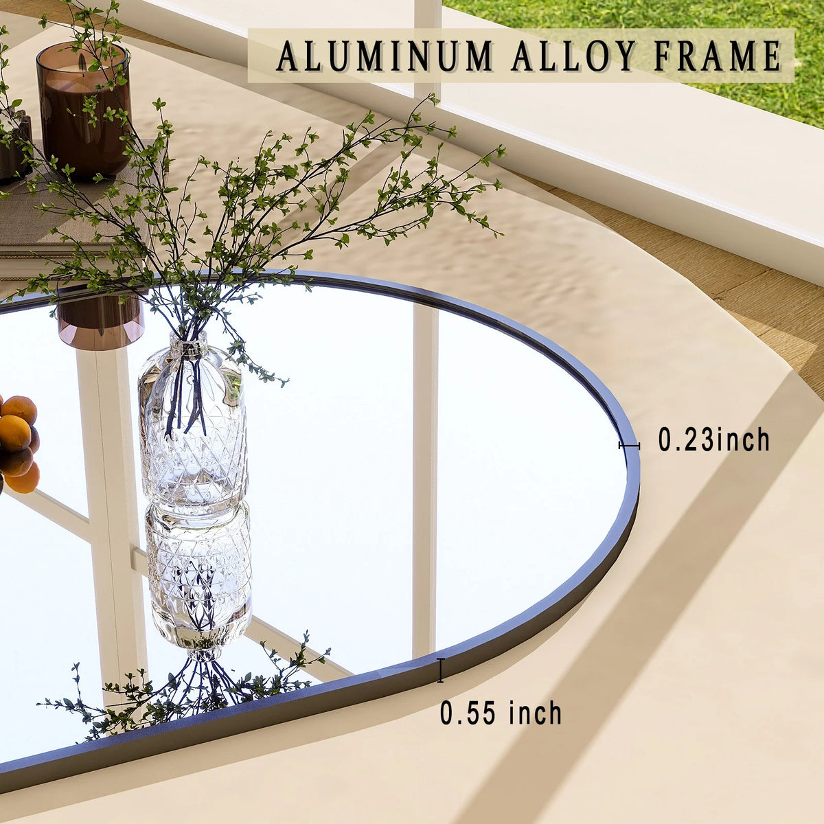 31x71 Black Arched Full Length Floor Mirror U672