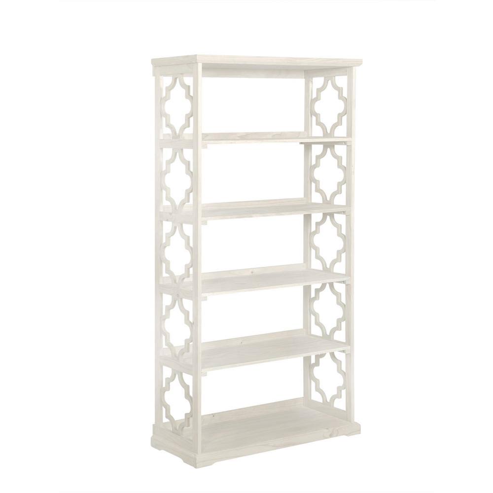 White Wood 5-Shelf Standard Bookcase K560926