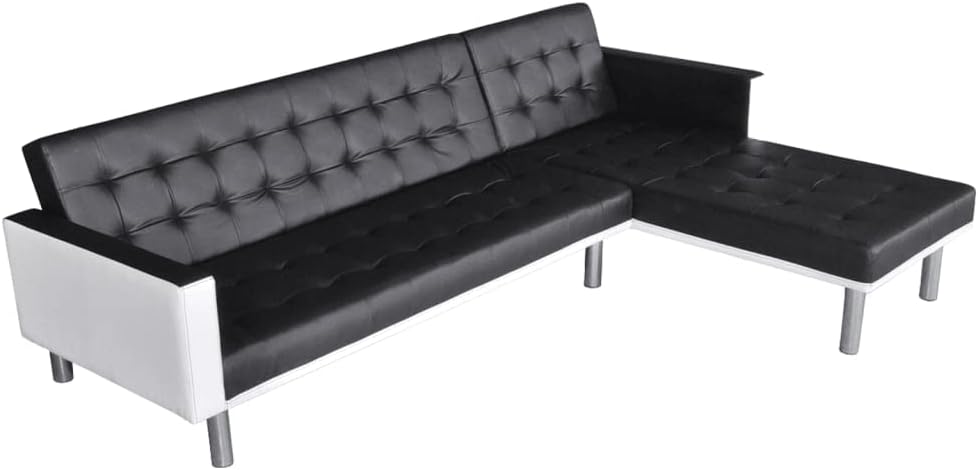 Black L-Shaped Sofa Bed D636786
