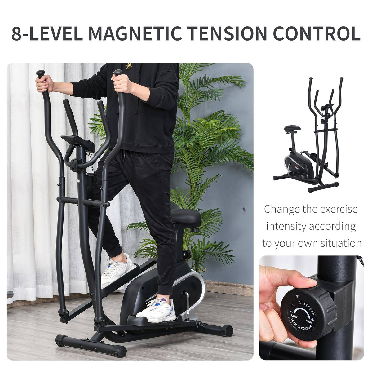 Magnetic Elliptical Cross Trainer with Flywheel & LCD B83717