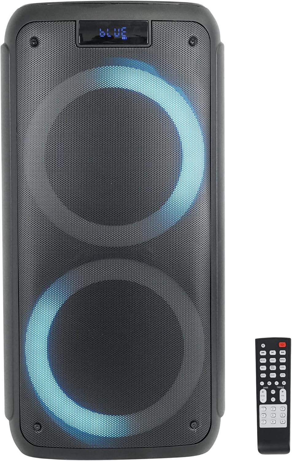 Dual 8 Inch Portable Bluetooth Speaker with Sound Activated Lights K2344