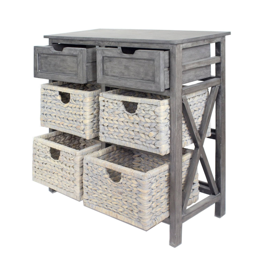 Grey 2-Drawer 4-Basket Accent Cabinet B99207