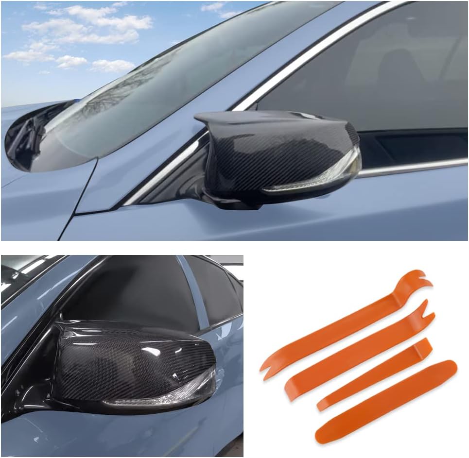 Carbon Fiber Side Door Mirror Cover Cap 2PCS I2684