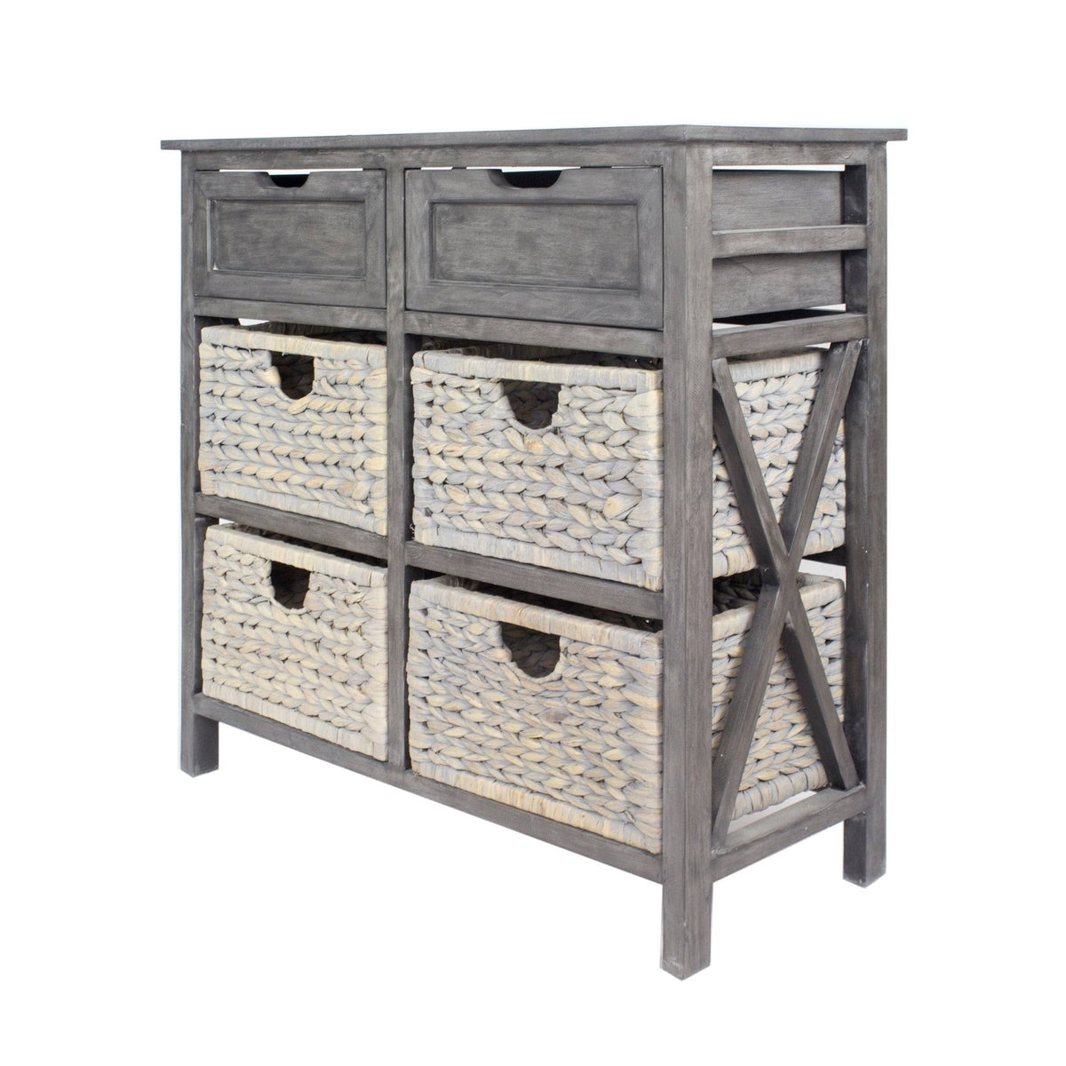 Grey 2-Drawer 4-Basket Accent Cabinet B99207