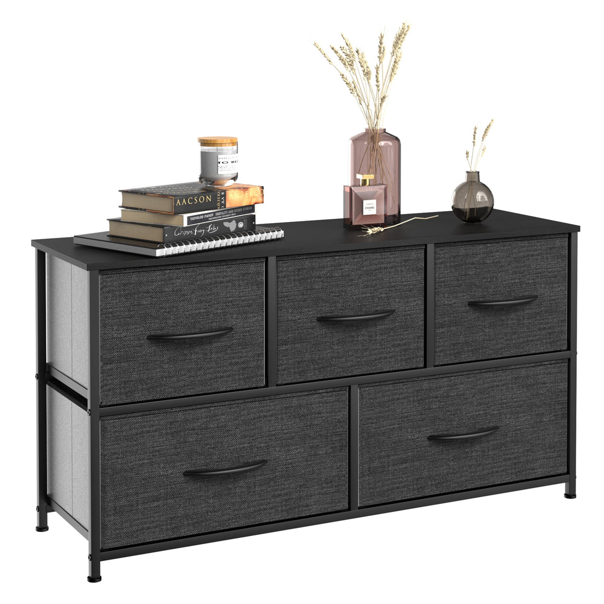 Dark Gray 5 Drawer Dresser O302332