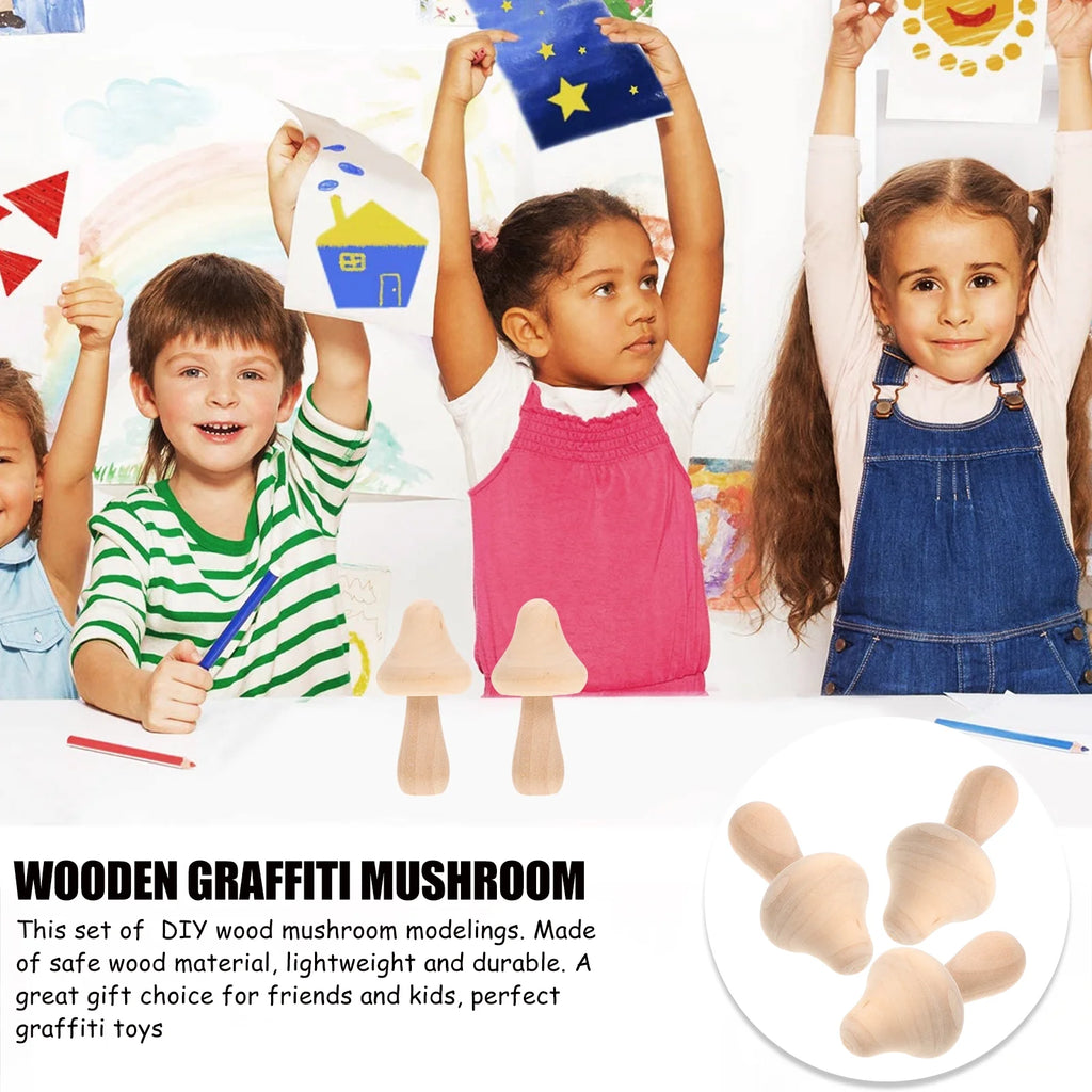 20 Pcs Wooden Mushroom Peg Dolls Set J24226