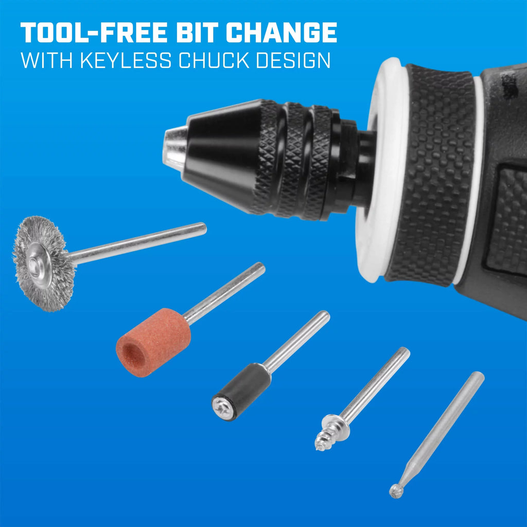 1 Amp 2-Speed Rotary Tool Kit with 10 Accessories S540