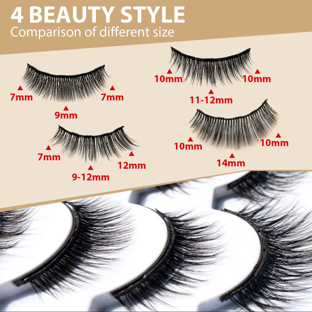 3D Magnetic Eyelash Kit with 4 Magnetic Eyeliners and 2 Tweezers S207569