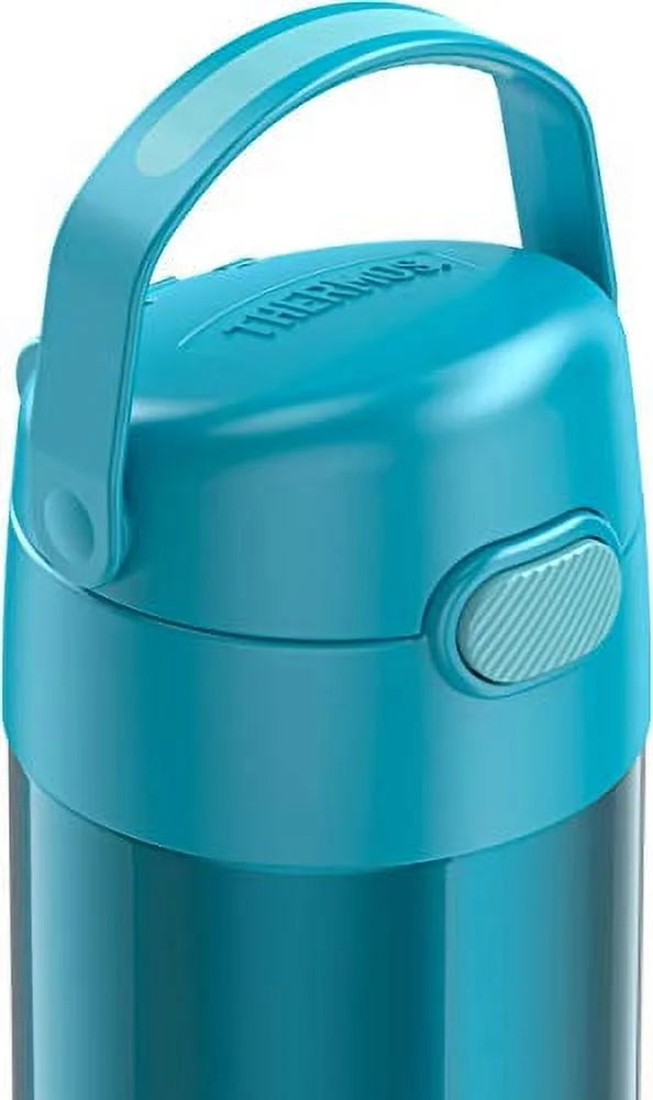 Teal 12 Ounce Stainless Steel Vacuum Insulated Kids Straw Bottle N7677