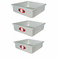 Anodized Aluminum Solid Bottom Square Cake Pan Set E82890