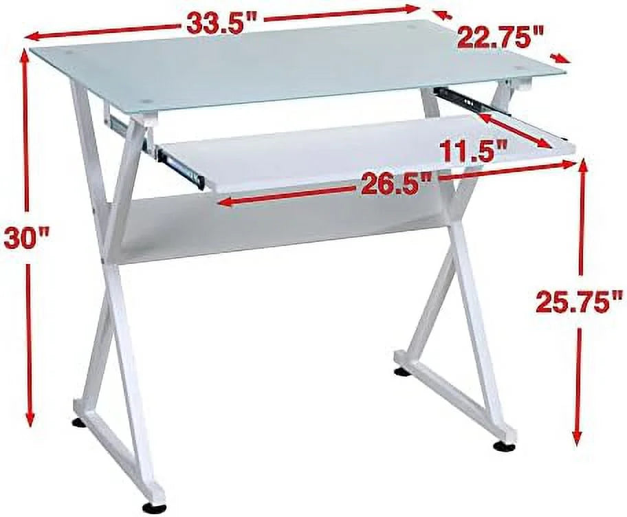 Glass Computer Desk Black W53729