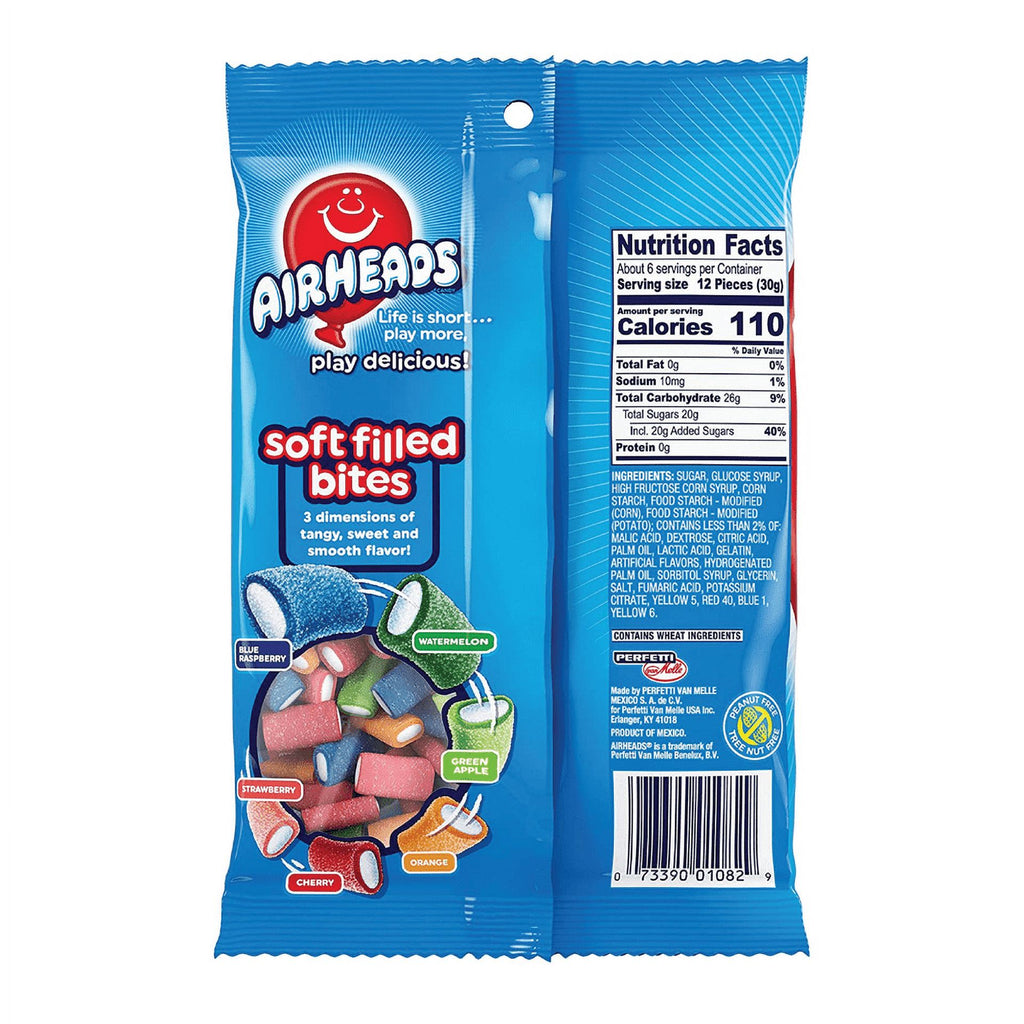 6x Bags Airheads Soft Filled Bites Original Fruit Candy 6oz B62463