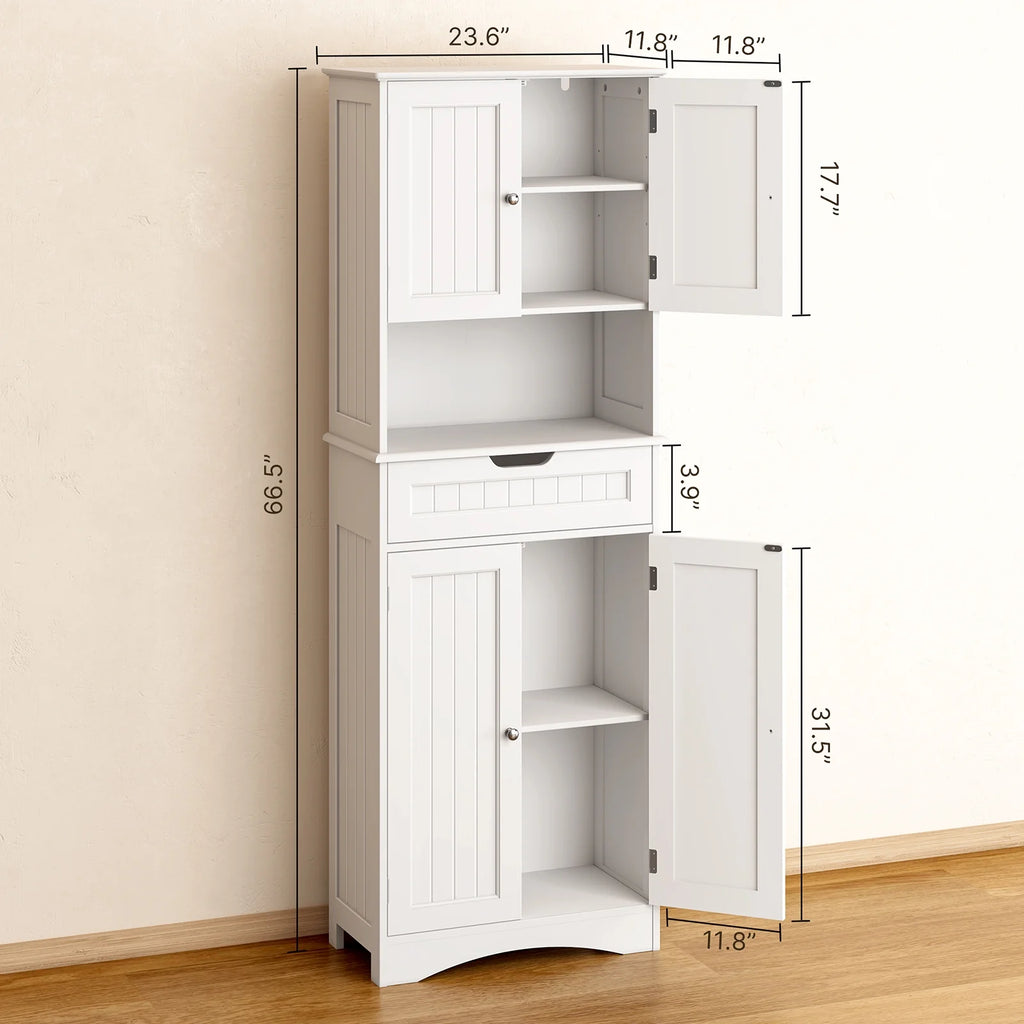White Kitchen Pantry Storage Cabinet R99615