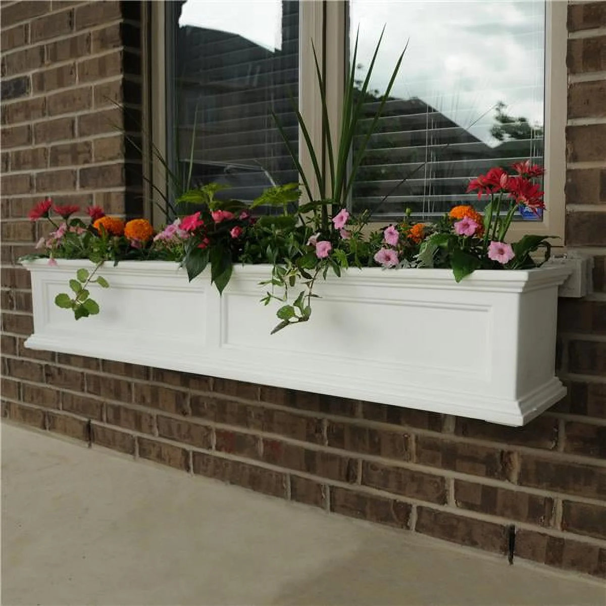White Window Planter Box with Brackets P747368