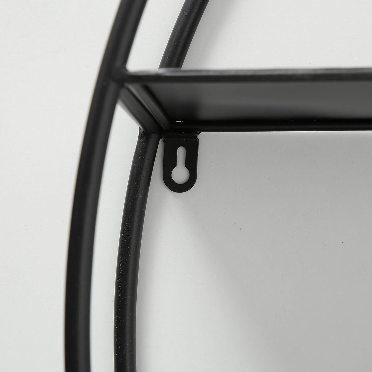 Black Iron Round Metal Wall Shelf, 4 Levels S100