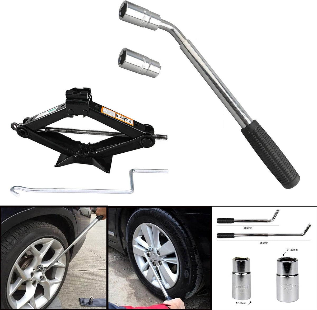 Extendable Lug Wrench and 2 Ton Scissor Jack Kit G21555