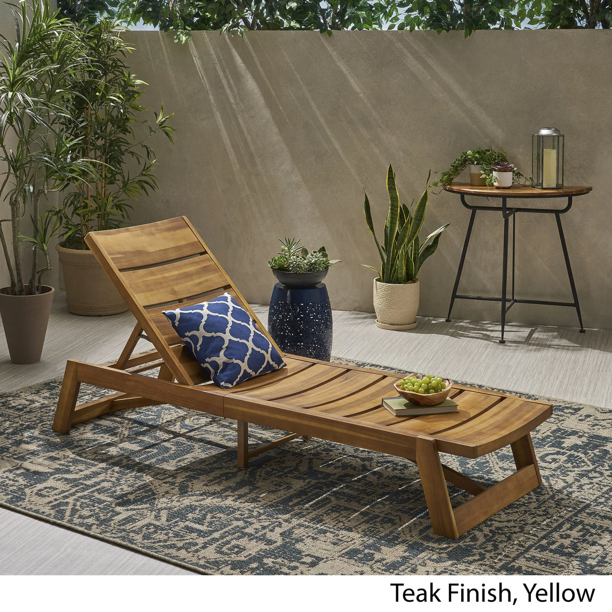 Wood and Iron Chaise Lounge E61097