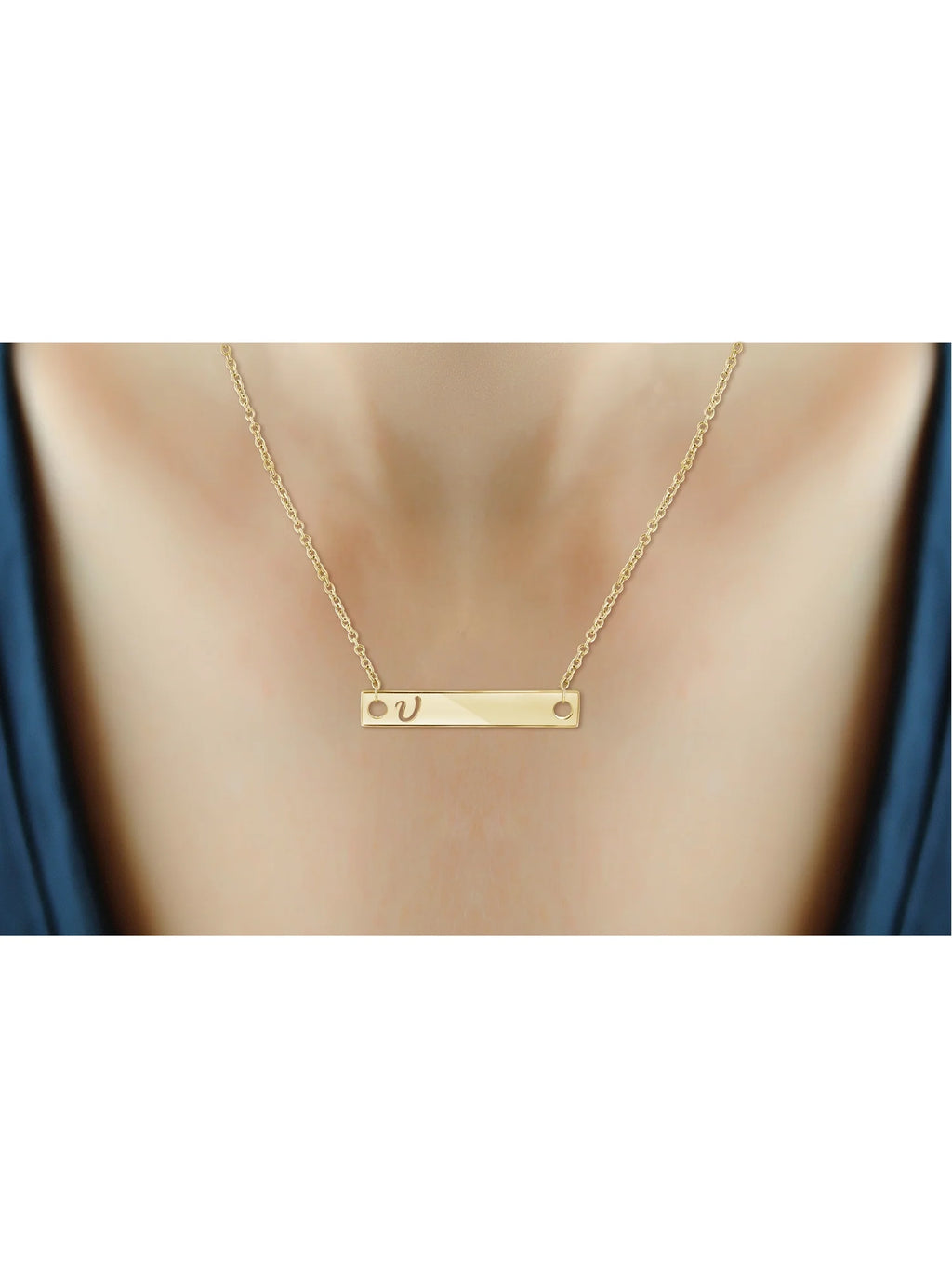 14K Gold Over Silver Bar Necklace W291676