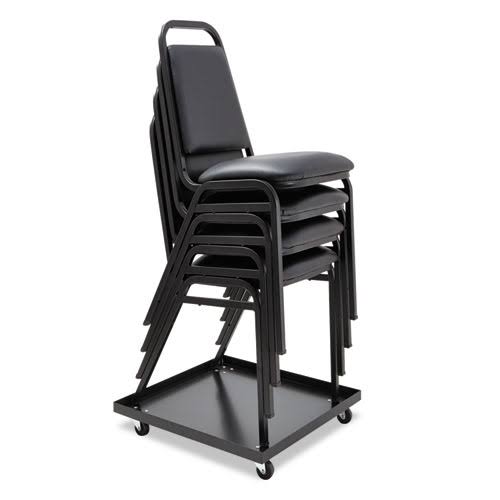 Black/Silver Stack Chair, 4/Carton F497