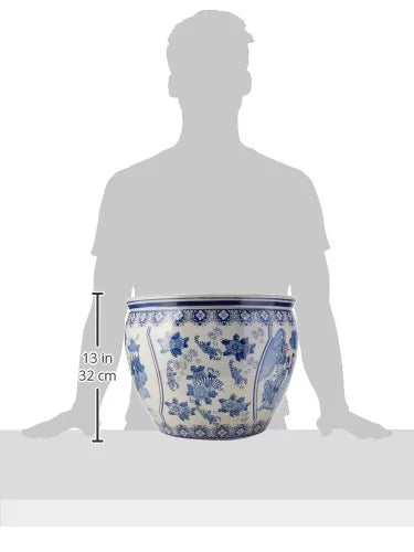 Blue & White Porcelain Fishbowl A2313