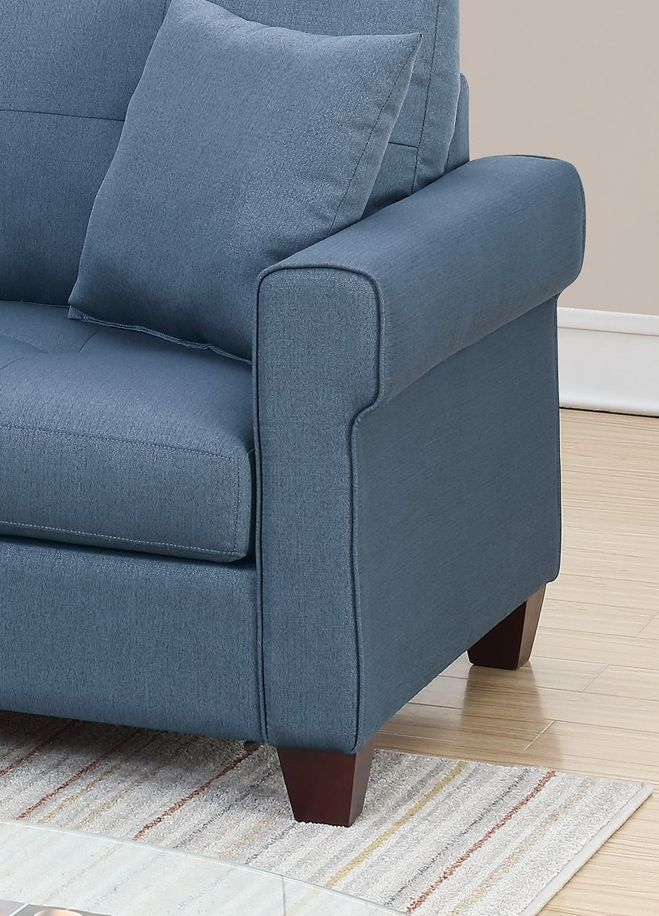 Blue Reversible Sectional Sofa Chaise O794