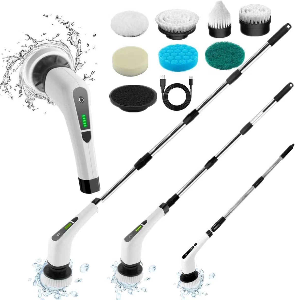 Electric Spin Scrubber Rechargeable Cordless 7 in 1 Handle Scrubber J61398