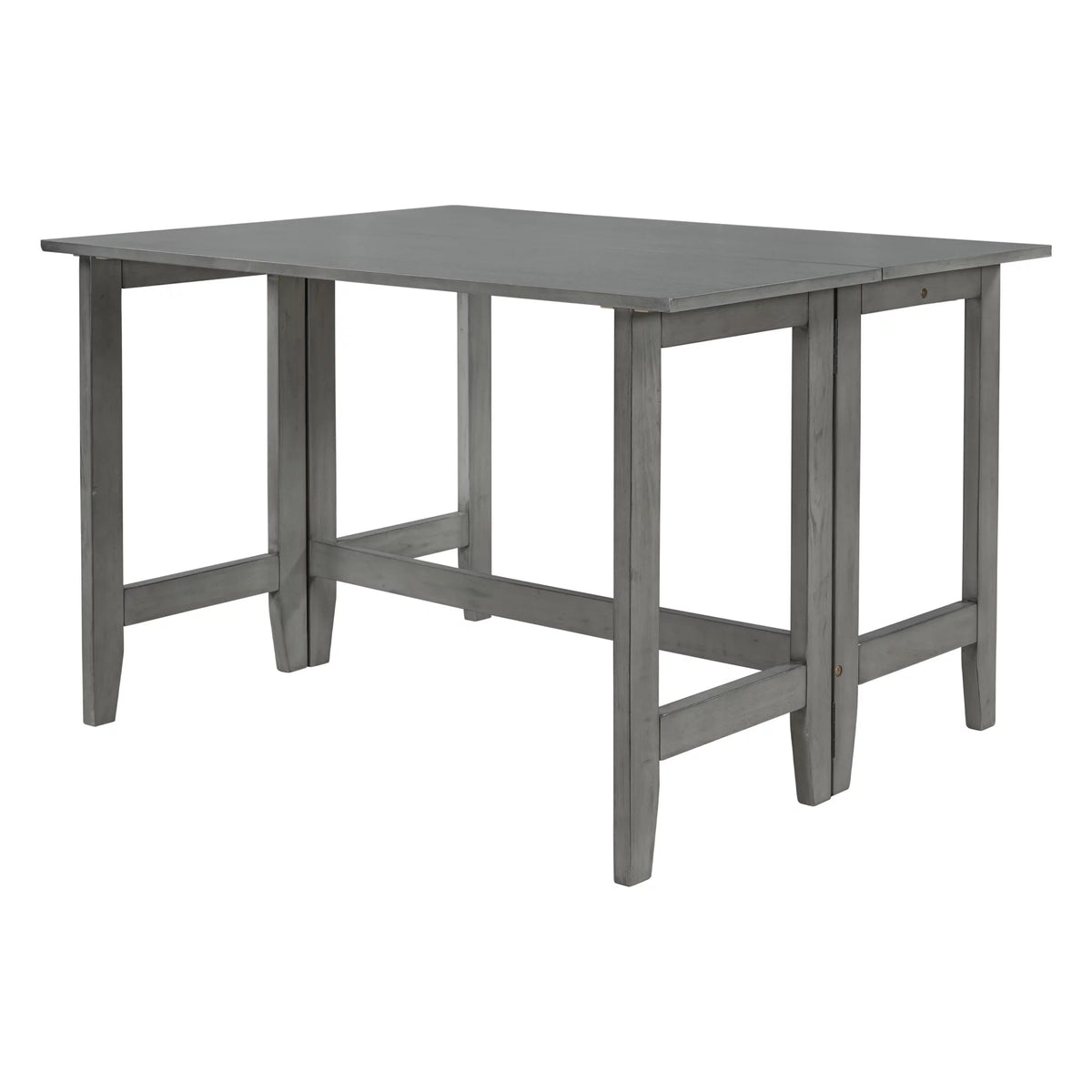 Gray Extendable Wood Dining Table with Drop Leaf I625