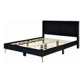 Solid Wood & Velvet Full Size Platform Bed in Black A76082
