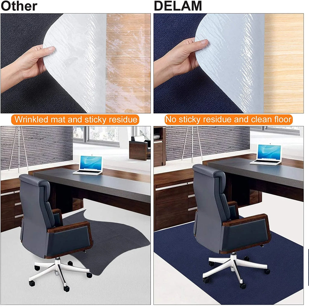 Blue PVC Desk Chair Mat X851367