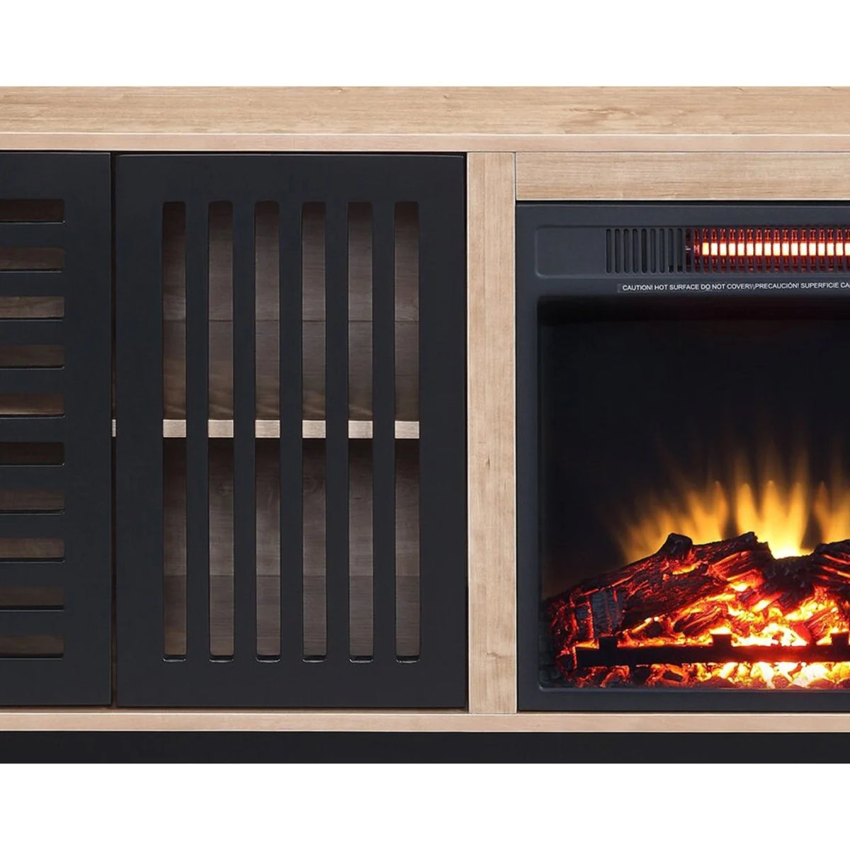 46 Inch Wood Console Table Electric Fireplace J520