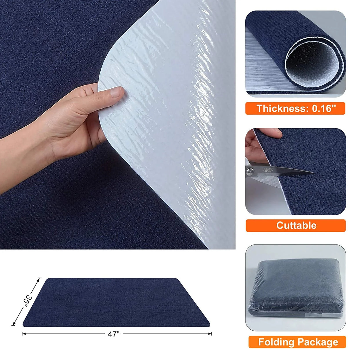 Blue PVC Desk Chair Mat X851367