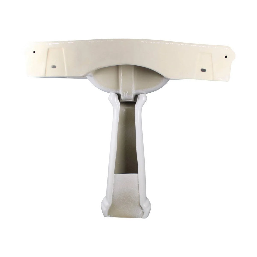 White China Pedestal Sink with Overflow F30439