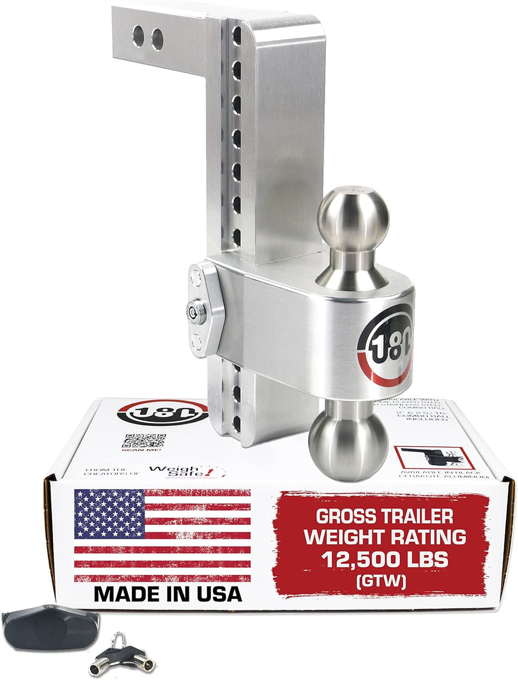 Aluminum Adjustable 8" Drop Stainless Steel Ball for 2" Receiver H3004