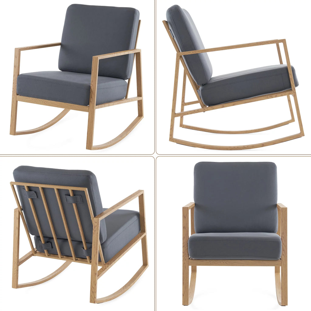 Gray Upholstered Rocking Chair B615